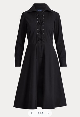 ralph lauren lace up dress Ralph Lauren Vintage Striped lace-up Mini Dress | White
