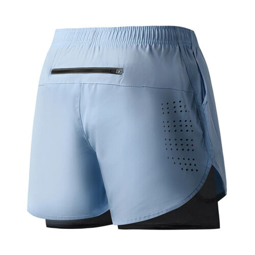Männer Laufshorts Schnell Trocknend Fitness Schwarz Doppel Schicht Shorts Männer - Bild 28 von 36