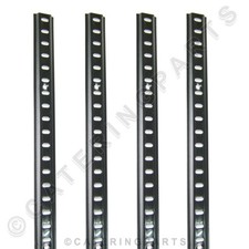 4 x 980mm FOUR PIECES OF ALUMINIUM PILASTER SHELF RAIL FRIDGE CUPBOARD SHELVING