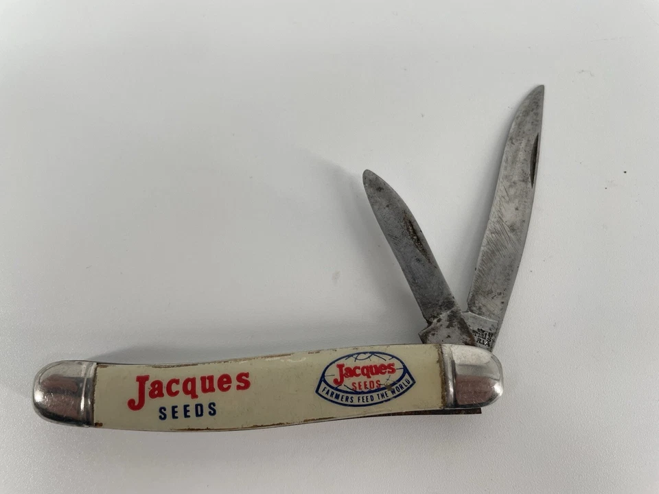 Navaja de Bolsillo Plegable Publicidad 2 Hojas Cacahuete Vintage Imperial JACQUES SEEDS Foto 2 de 4