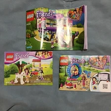 Lot of 3 LEGO Friends Instruction Manuals /Booklets 41003, 41332 and 41383