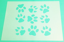 DOG CAT PAW PRINT SQUARE Stencil Animal Design 8.5" x 11" Plastic Sheet BK14