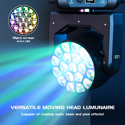 19X40W LED 4in1 RGBW Wash Moving Head DMX Bee-eye Luce di scena Discoteca DJl...