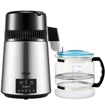 1.1Gal Water Distiller 0.3Gal/H, 750W Distilled Water Maker Machine Temp Display