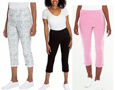 Mario Serrani Ladies Pull On Roll Cuff Capri Pant XS-Large NEW