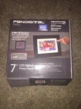 Pandigital Digital Photo Frame 8000 Images 7" LCD Touch Screen w/ wooden frame
