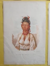 1876 NEGRESSE OF TOMBOUCTOU BLACK WOMAN TIMBUKTU CHROMO AFRICA HUMAN RACE  C1