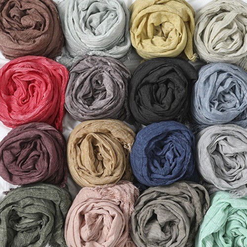Winter Long Scarf Women Cotton Warm Female Shawls Muslim Hijab Wrinkle Scarves - Picture 8 of 34