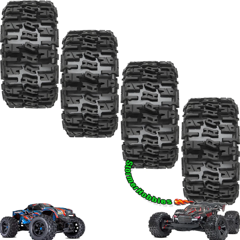 Pro-Line 1024010 Trencher 5.7in Tires Mounted on Raid Black 8x48 Removable 24mm - Image 4 of 4