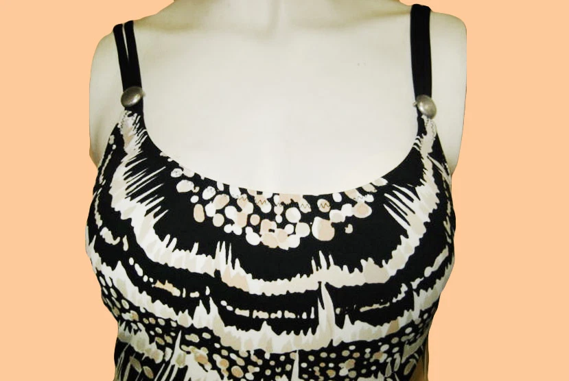 NUEVO JUPITER BY GOTTEX negro marfil CUELLO REDONDO 1pc TRAJE DE BAÑO TALLA 8 Foto 3 de 4