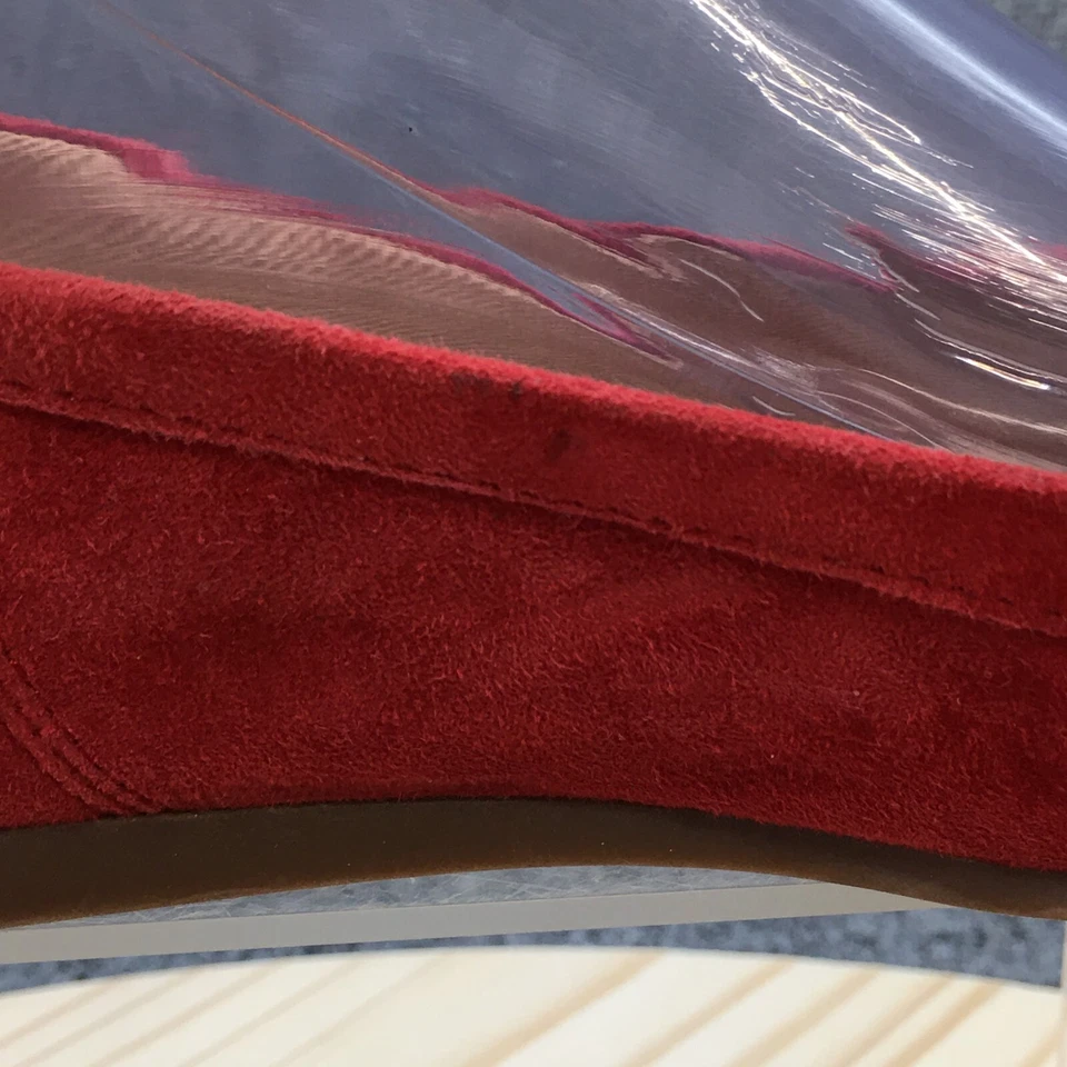 Zapatos Crown Vintage Para Mujer 6.5 M Melidee Informales Sin Cordones Ballet Pisos Rojo Gamuza Foto 2 de 4