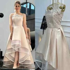 Customized Fashion Pleat Sequined Rhinestone A-line Strapless Long Dresses Prom