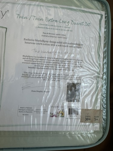 Bluebellgray Nessa Reversible FULL / QUEEN Duvet Cover & 2 Shams MINT / WHITE - 第 4/6 張圖片