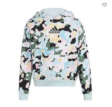 NWT Adidas girls camo fleece pullover hoodie size Large 14 .  k18 
