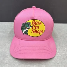 Bass Pro Shops Womens Trucker Hat Ball Cap SNAPBACK Pink Mesh Back Gone Fishing