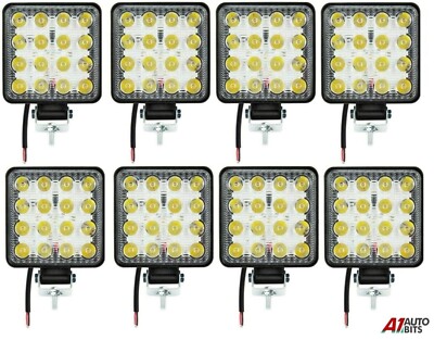 4'' 48w Square Led Work Lights Spot Beam 8X Lamps Todoterreno 4x4 Multi Volt 12V