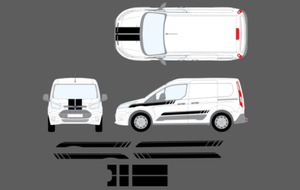 Transit Bonnet and Rear Door Stripes, ST Sport Connect, Van Body Stripes