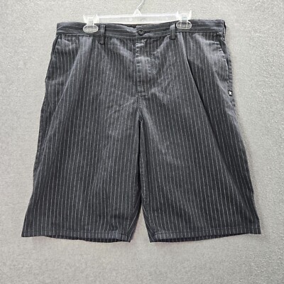 DC Shoes Men Shorts 36 Gray Stripe Chino Grunge Streetwear Skater Y2K