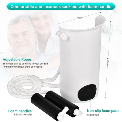 Sock Aid Sock Assistant Device with Foam Handles for Seniors, Elderly, Pregnant - Picture 7 of 8