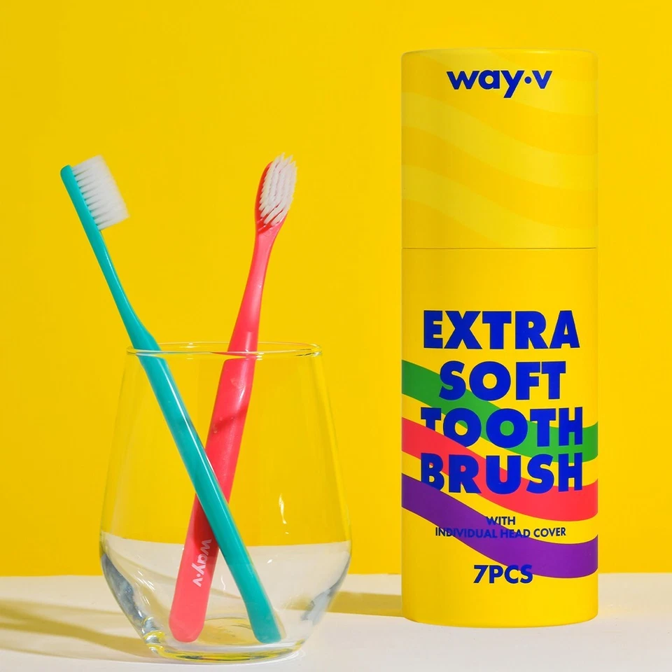 WAY.V Extra Soft Toothbrush with Individual Head Cover (7 pcs, soft bristle) - Image 2 of 4