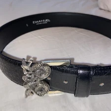 Emanuel Ungaro Fever Vintage Authentic Italian Snake Leather Belt Large