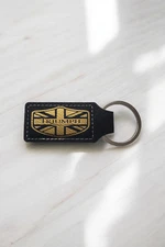 Vintage Triumph Motorcycle Keychain Laser Engraved on Premium PU Leather