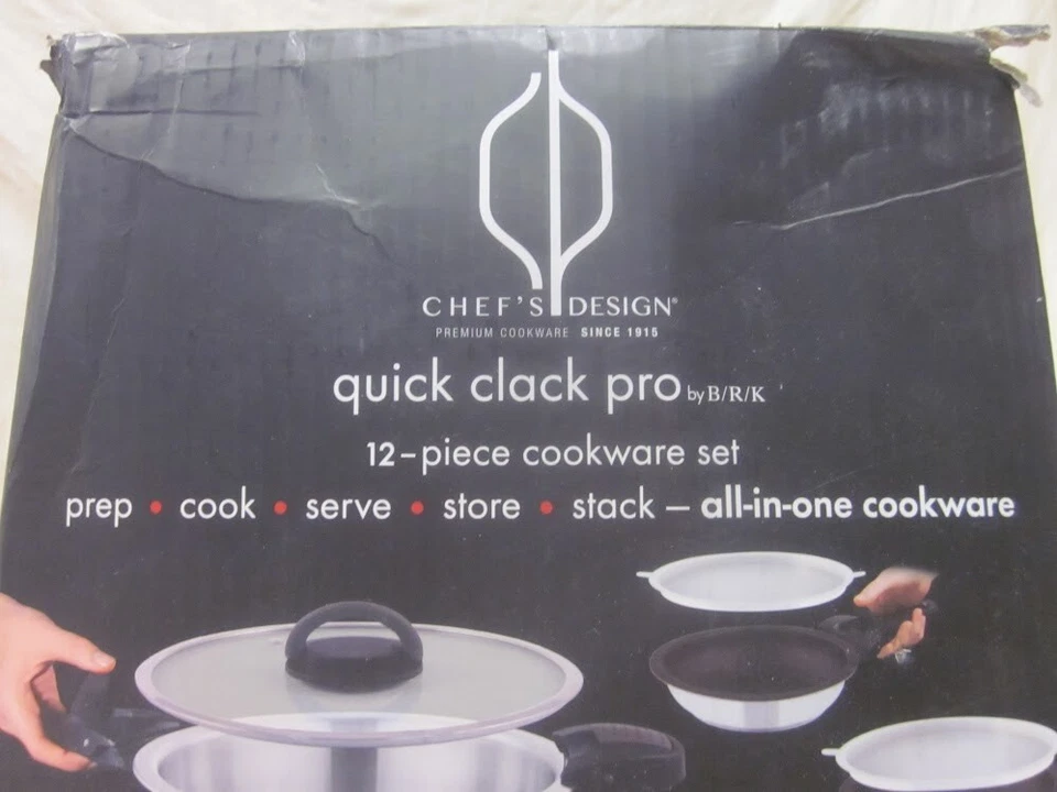 Neu Chef's Design Quick Clack Pro 12-teiliges Kochgeschirr-Set - Bild 2 von 4