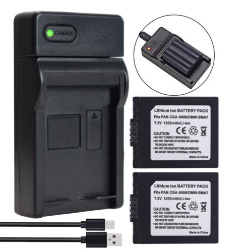 CGA-S006 Battery 2Pack &Charger For Panasonic Lumix DMC-FZ28 DMC-FZ50 FZ8 Camera - Afbeelding 1 van 10