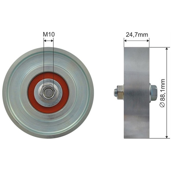 NTY Umlenk-/FüHrungsrolle Keilrippenriemen FüR Toyota Yaris _P9_ 1.3 Vvt-I-image