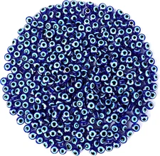 400Pcs Blue Evil Eye Beads for Jewelry Making 8Mm Evil Eye Charms for Bracelet
