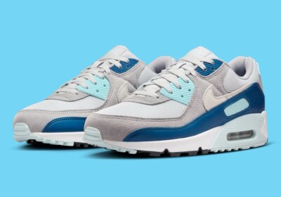 Nike Air Max 90 Wolf Grey/Glacier Blue Mens Size US 8-14 Casual Sneakers New 