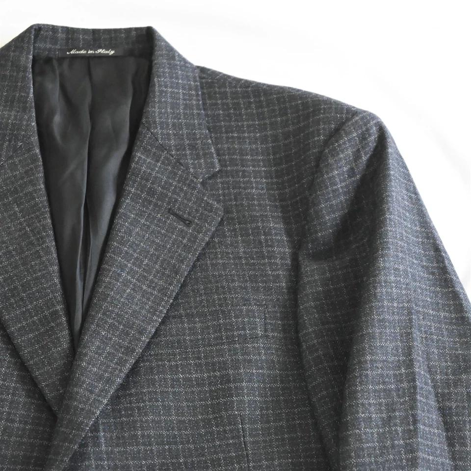 Blazer Traje Chaqueta Abrigo Deportivo Murano 38S Negro Cuadros Franela Lana Hecho en Italia Foto 2 de 4