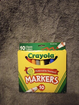 Crayola Markers 10 Count Box Multicolor Classic Colors Broad Line School Class
