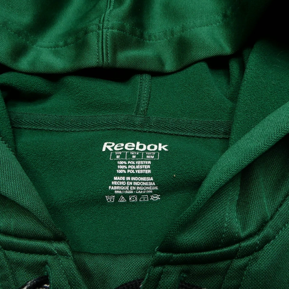 Minnesota Wild Hockey Hoodie Size M Reebok Green Micro Fleece Hooded Sweatshirt - Image 3 of 4