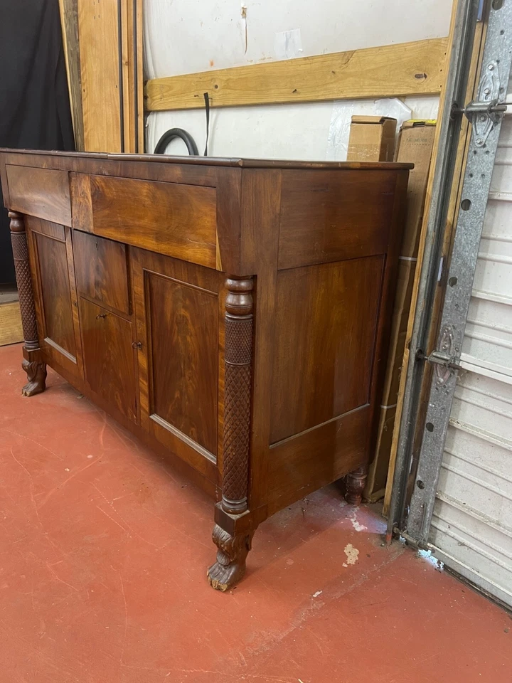 ANTIGUO APARADOR GRANDE CAOBA AMERICANA SIGLO XIX AÑOS 1840 PINO SUR SECUNDARIO Foto 3 de 4