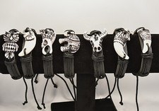 Ocean jewelry Animal world Leather Woven Bracelet/Elephant/Owl bull/ hawk.