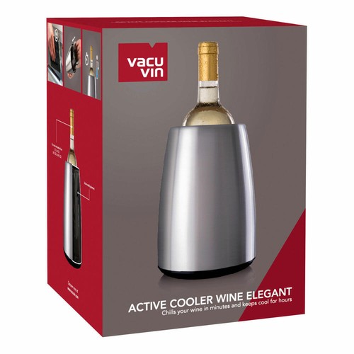 Refrigeratore vino attivo Vacu Vin elegante acciaio inox radiatore bottiglie cappotto refrigerante supporto refrigeratore - Foto 3 di 3