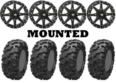 Kit 4 ITP Blackwater Evolution Tires 30x10-14 on High Lifter HL10 Black FXT
