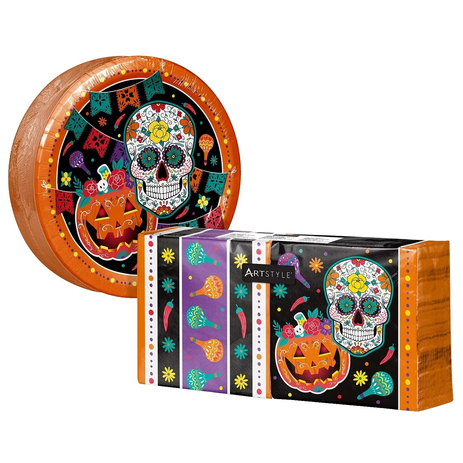 Placas de Fiesta Multicolor Halloween