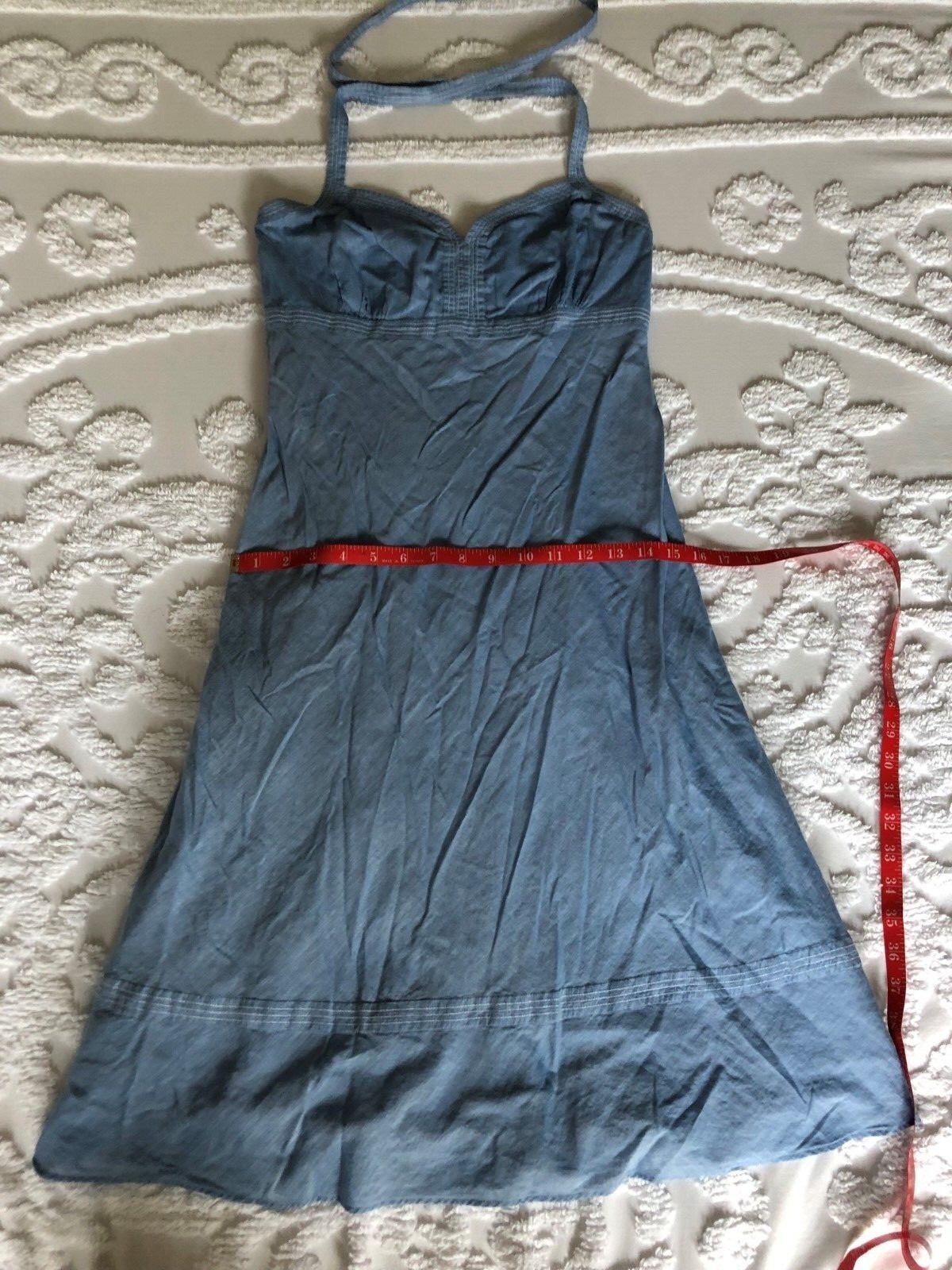 Halter Dress Pullover Halter Neck Light Blue Lined Size 2 Ann Taylor
