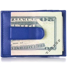 Alpine Swiss Mens Money Clip Thin Front Pocket Wallet Genuine Leather Card Case