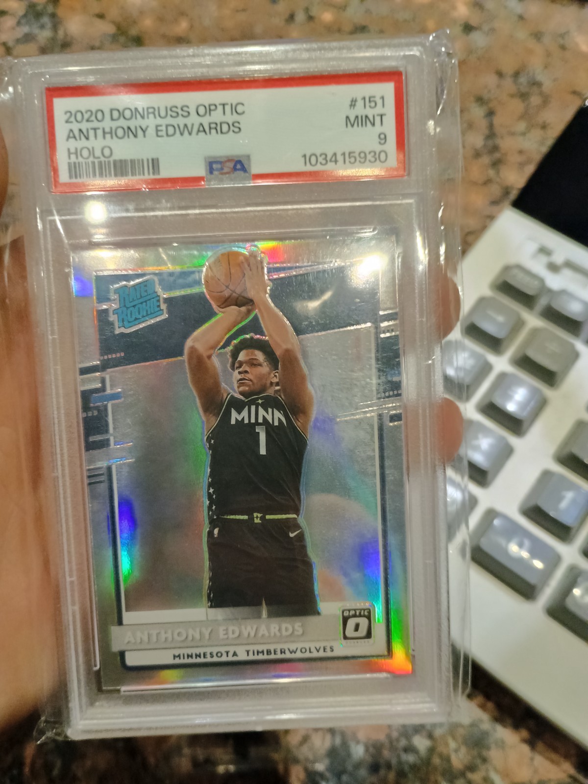 2020-21 Panini Donruss Optic - Rated Rookie Anthony Edwards #151 Holo Prizm (RC)