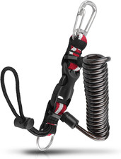 Scuba Diving Lanyard, Heavy Duty Stainless Steel Spring Coiled Lanyard with Quic