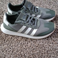 adidas Gray White Low Top Lace Up Athletic Sn...