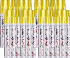 Yellow Paint Pens Permanent Markers 24 Pcs, Oil Based Paint Markers Set, Quic...