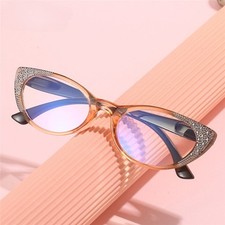Chic Women Rhinestone Embellished Reading Glasses Fashion Cat Eye Eyeglasses