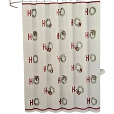 Cynthia Rowley Christmas Sloth Fabric Shower Curtain NEW