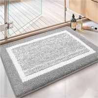 Badematte 40X60 Cm Rutschfest Waschbar Flauschig Badezimmerteppich Grau
