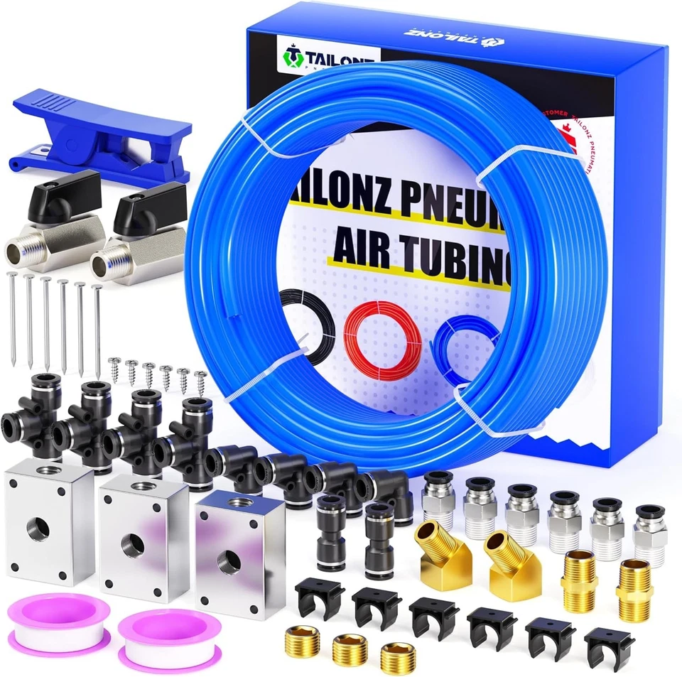 Flexible PU Air Hose Kit 100ft 1/4" OD - Image 3 of 4