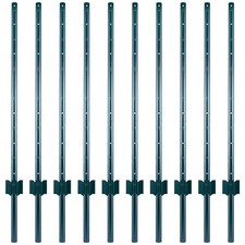 Metal Fence Posts 4FT & 5FT Pack of 10 No Dig Steel Garden U Posts with Coating